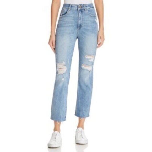 DL 1961 Jerry High Rise Vintage Straight Cropped Jeans in Santos Size 26 - Picture 1 of 13